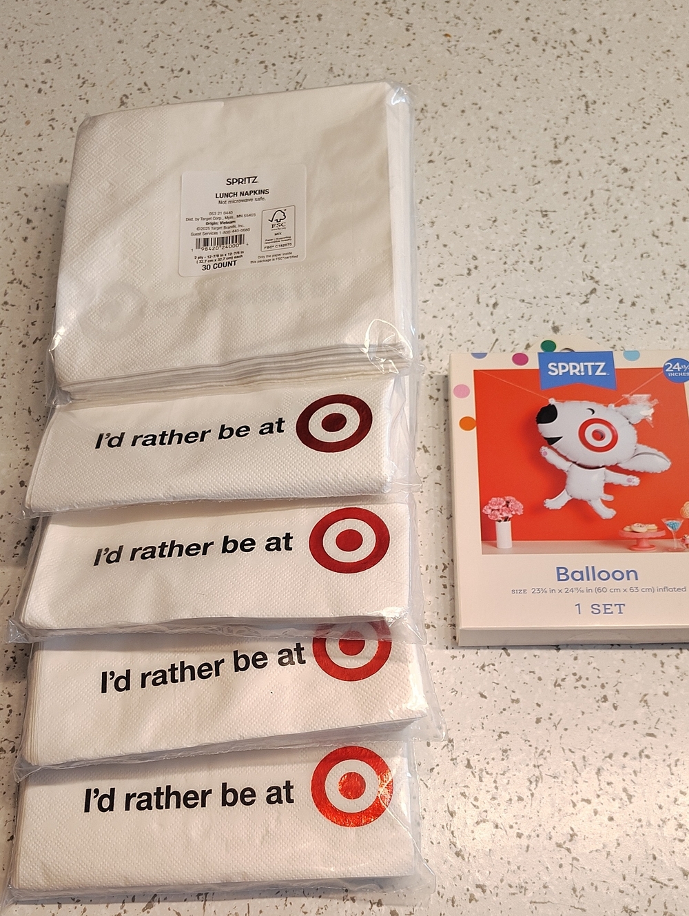 Target Party Napkins & Spritz Balloon Set